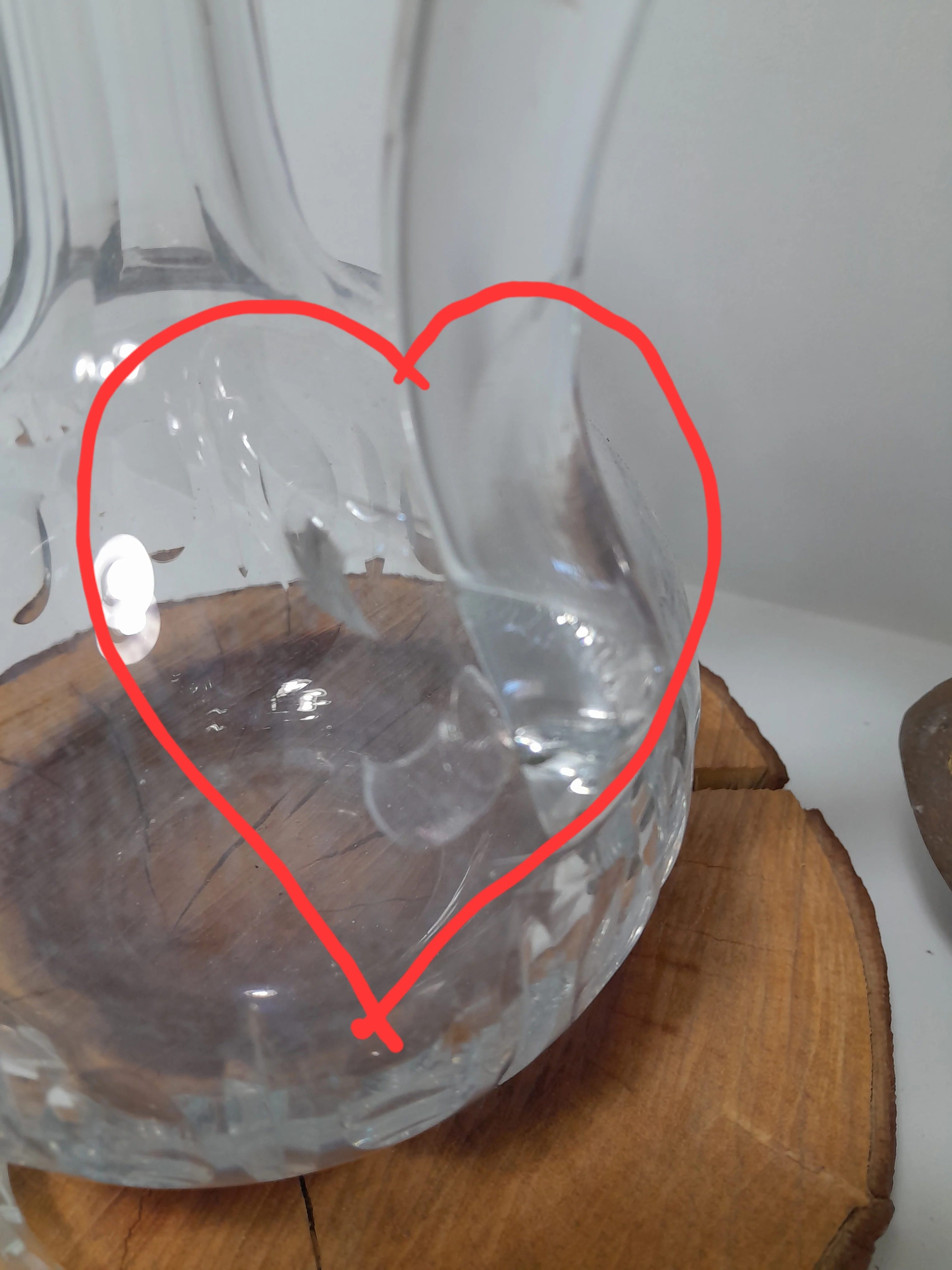 A Handled Crystal Decanter with Multifaceted Stopper - Image 5