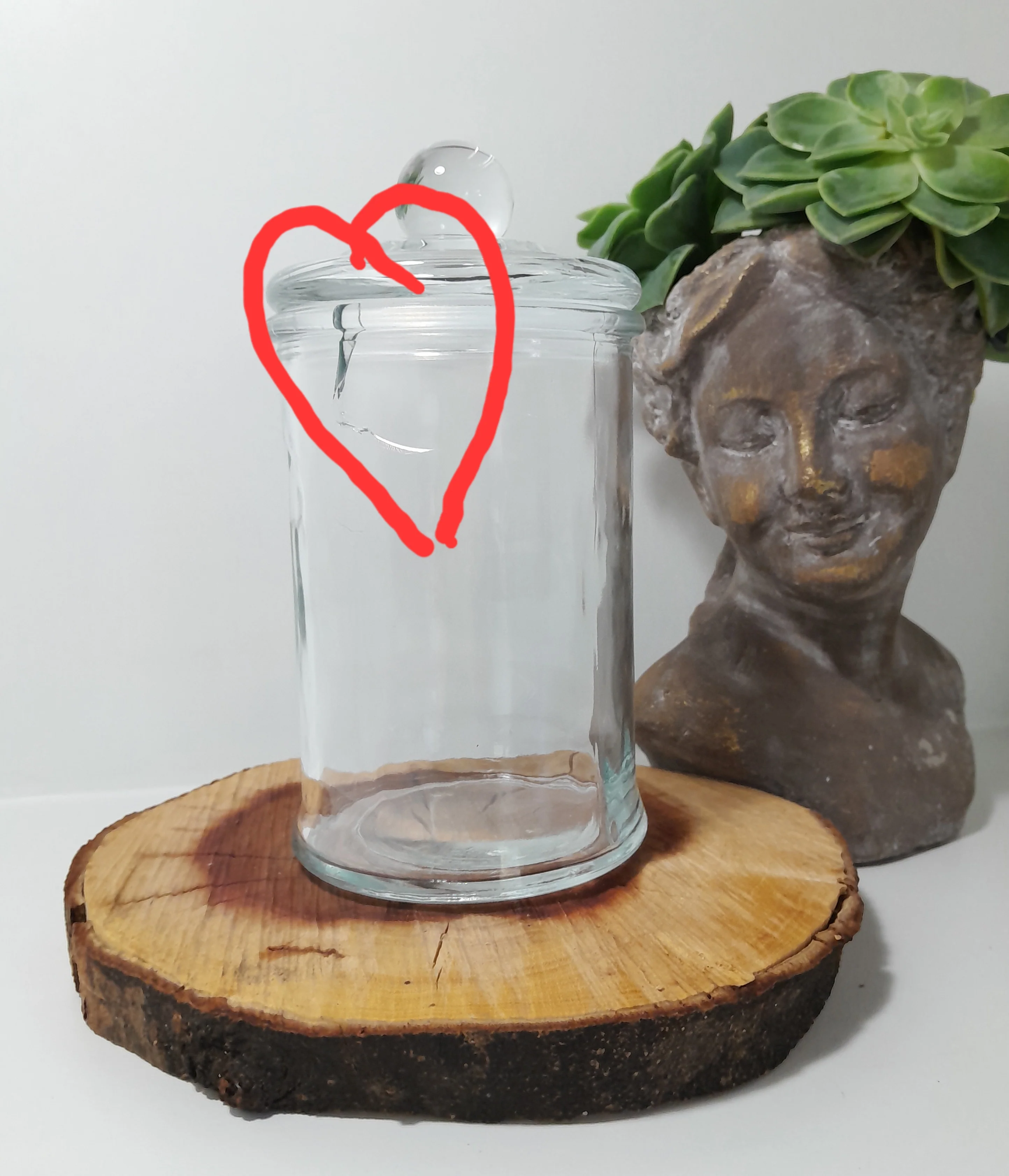 Clear Glass Storage Jar With Tight Fitting Lid & Knob Finial - Image 7