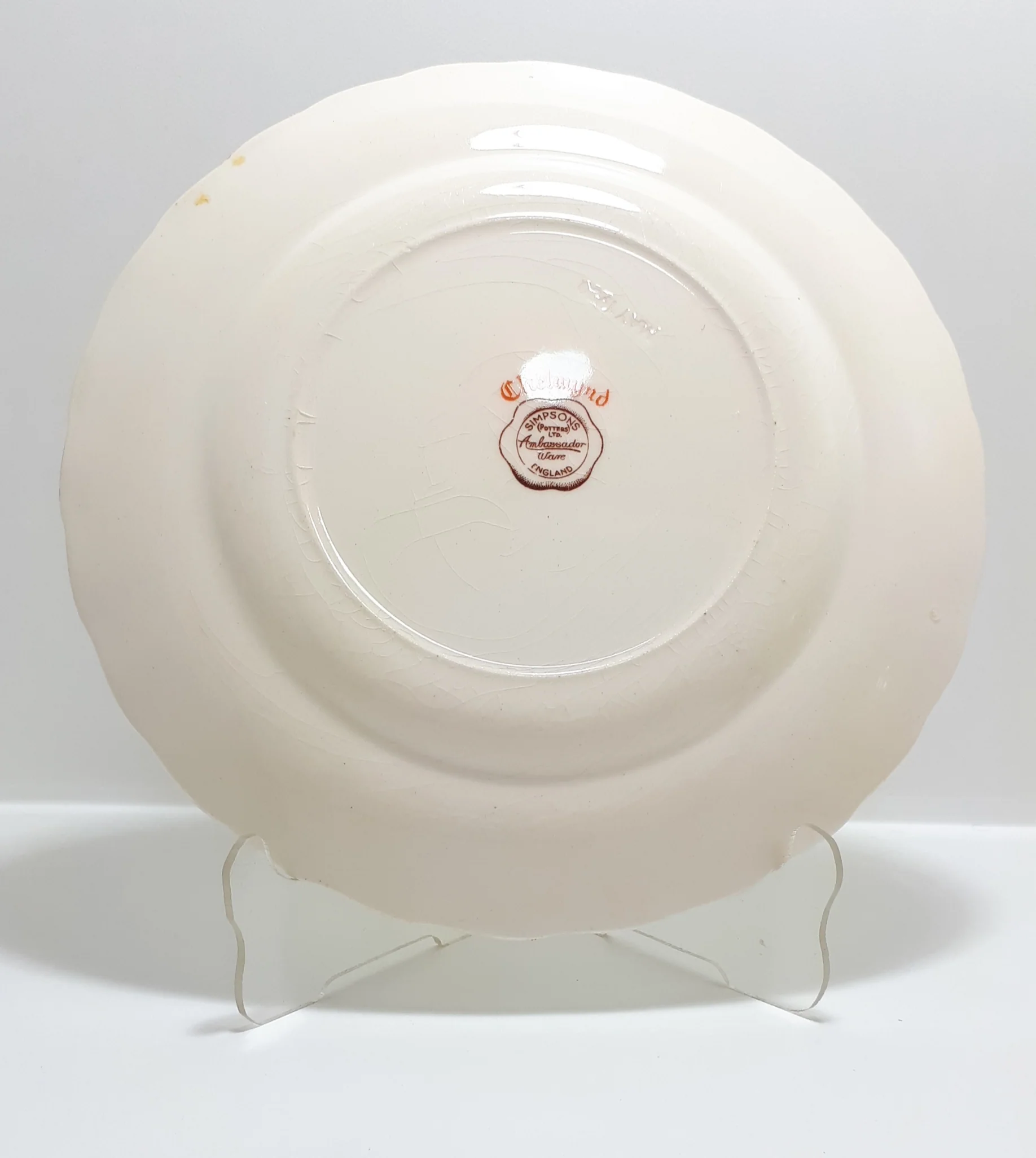 1940's Porcelain Simpsons Potters Ltd. Ambassador Ware Tea Trio - Chetwynd Pattern - Image 7