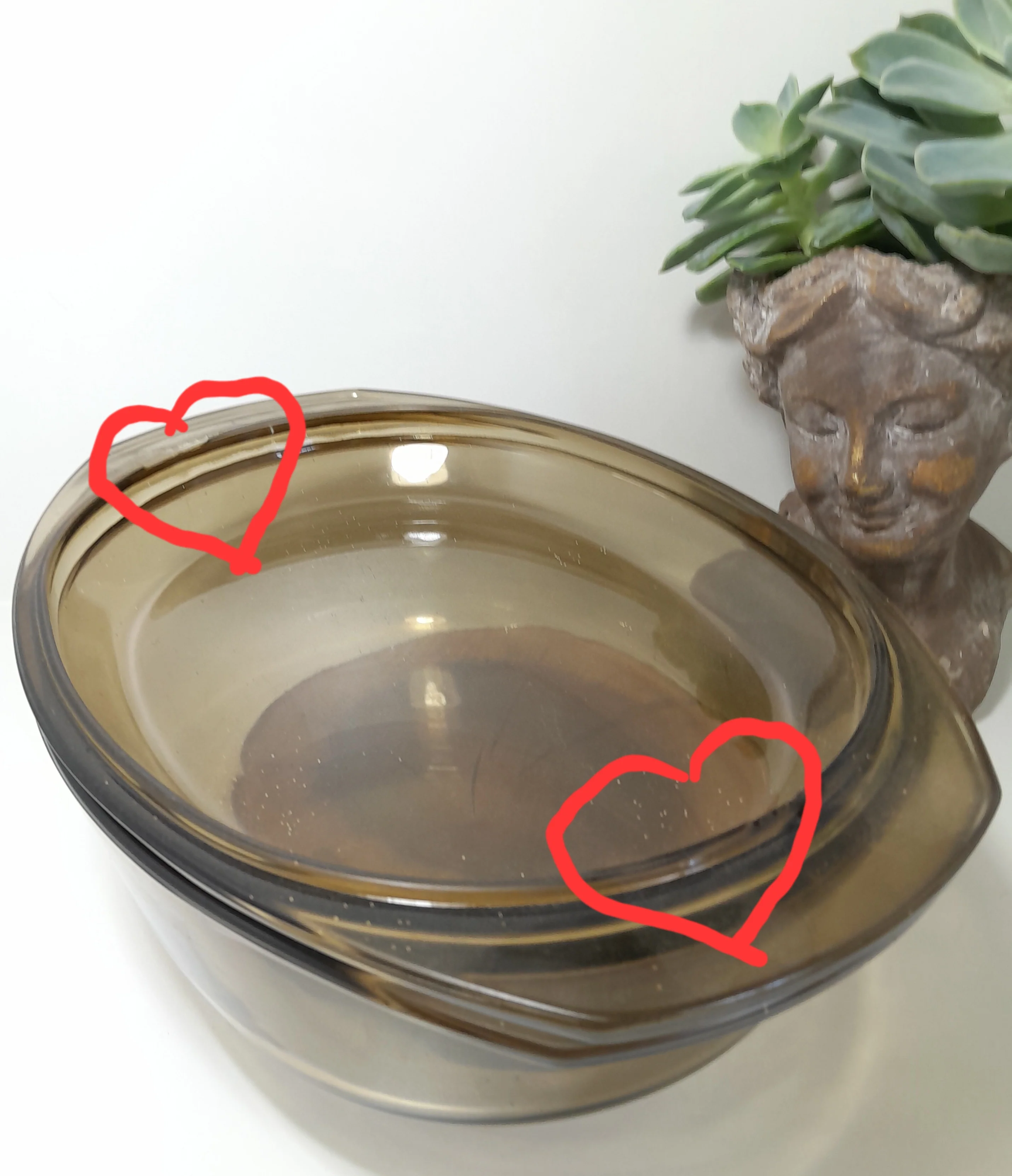 Extra Large Vintage Arcopal Smoked Glass Casserole Dish with Lid - Image 6