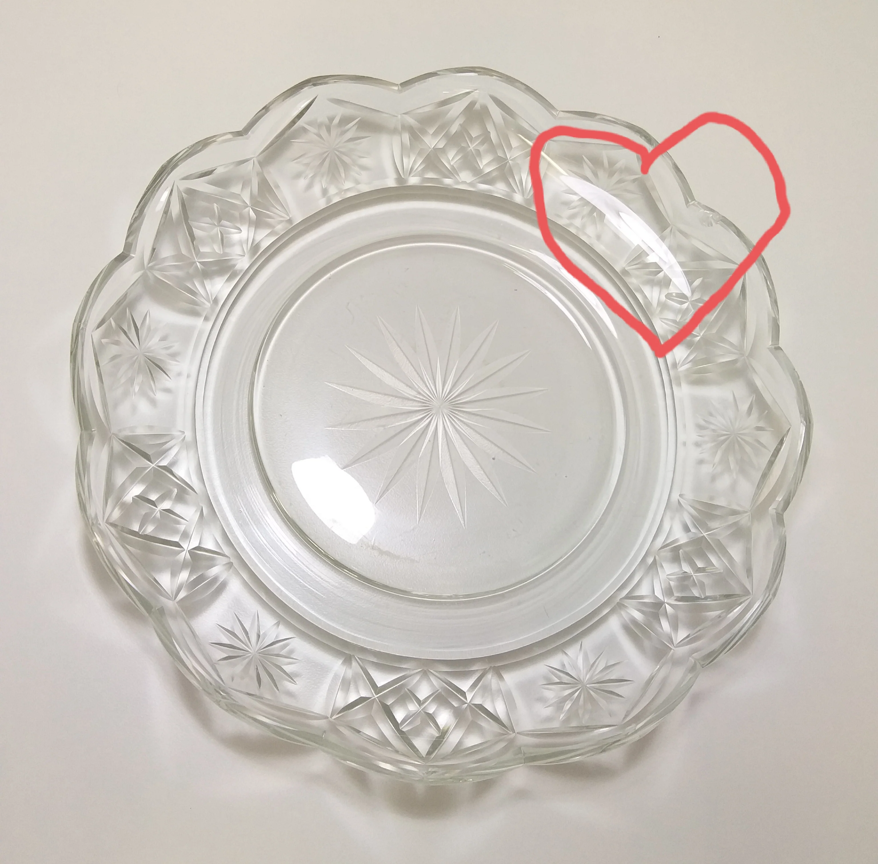 Large Vintage Star & Cross Cut Crystal Display Bowl - Image 5