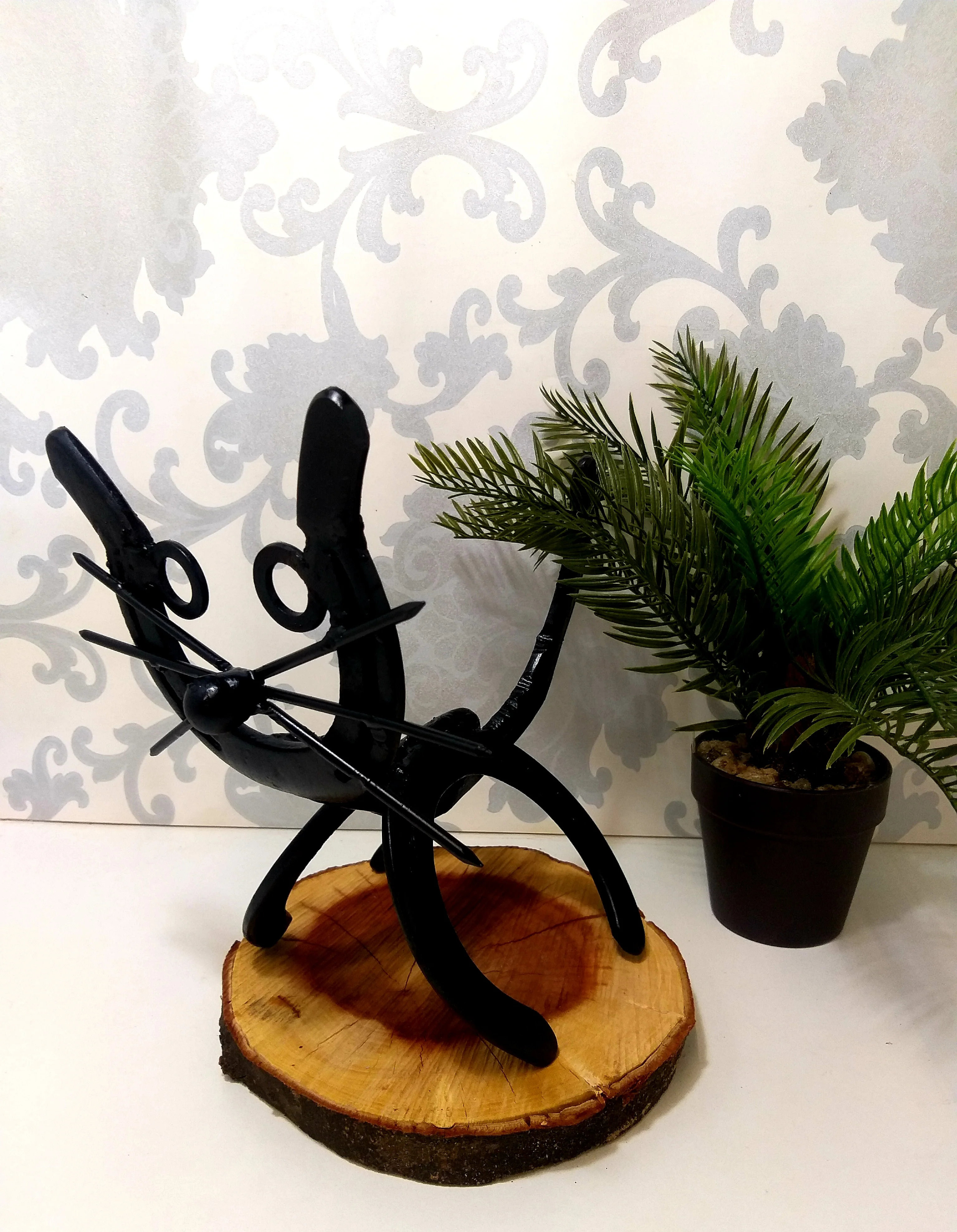 Quirky Handmade Fat-Head Cat Ornament - Image 3