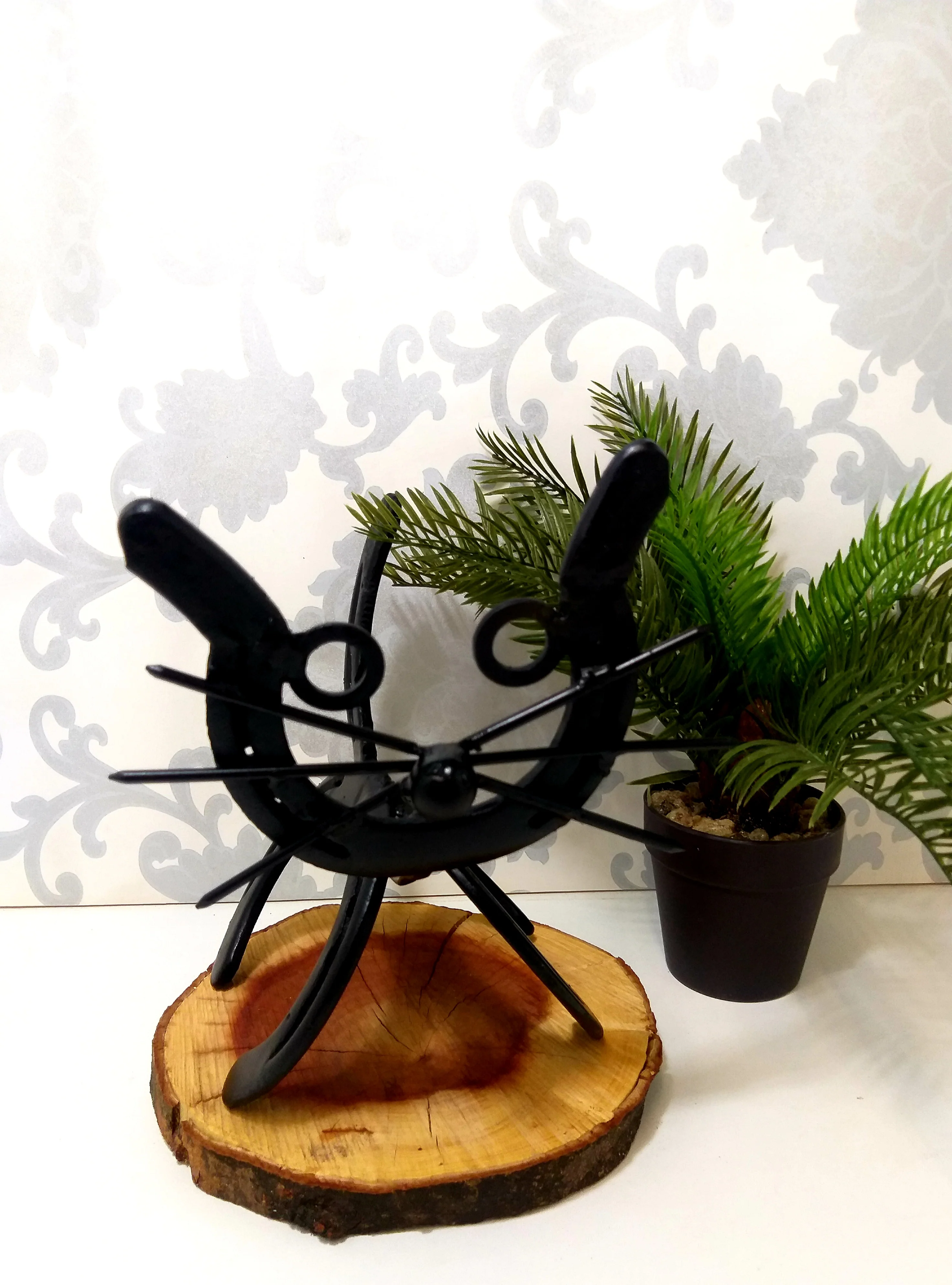 Quirky Handmade Fat-Head Cat Ornament - Image 4