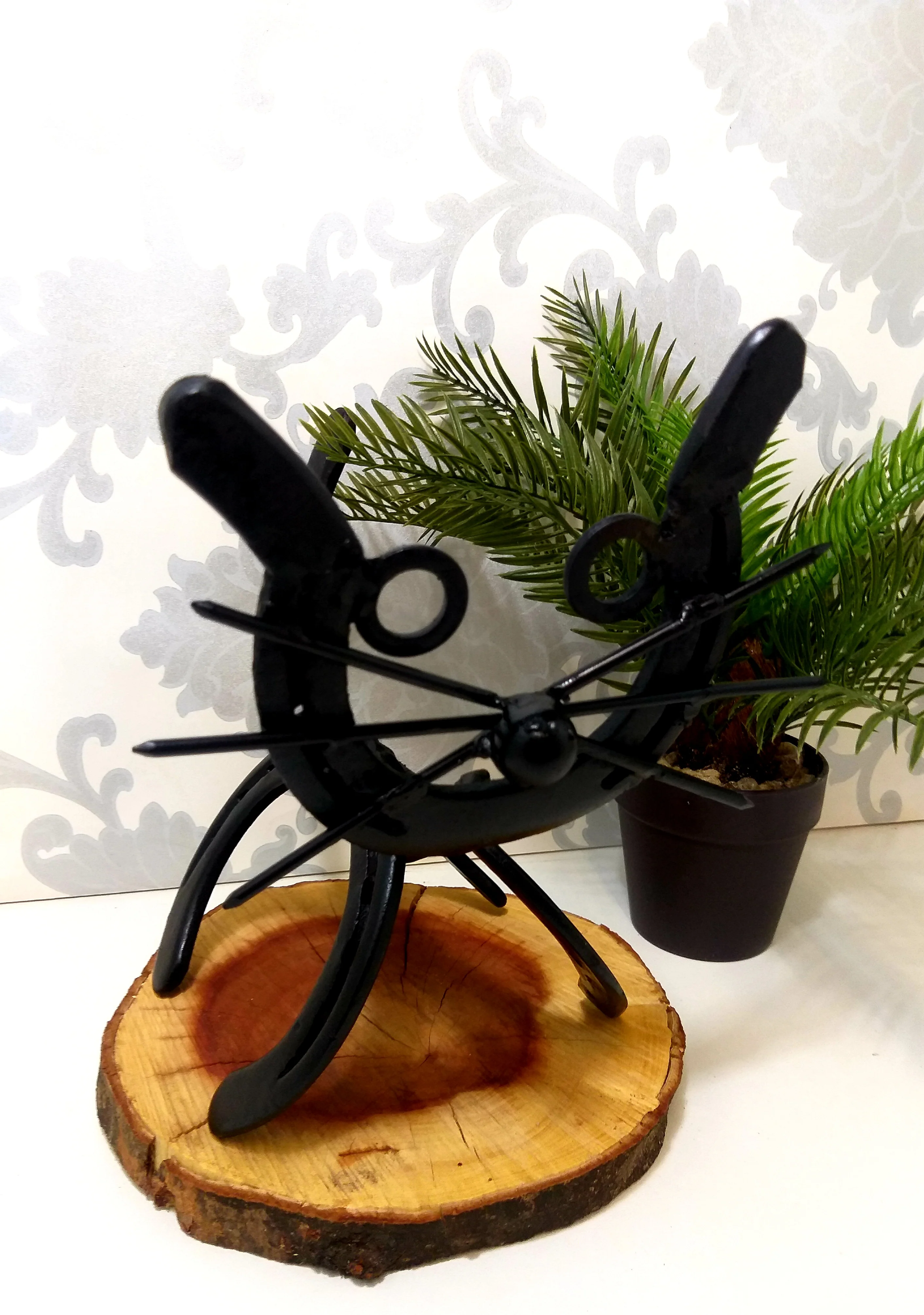 Quirky Handmade Fat-Head Cat Ornament - Image 5