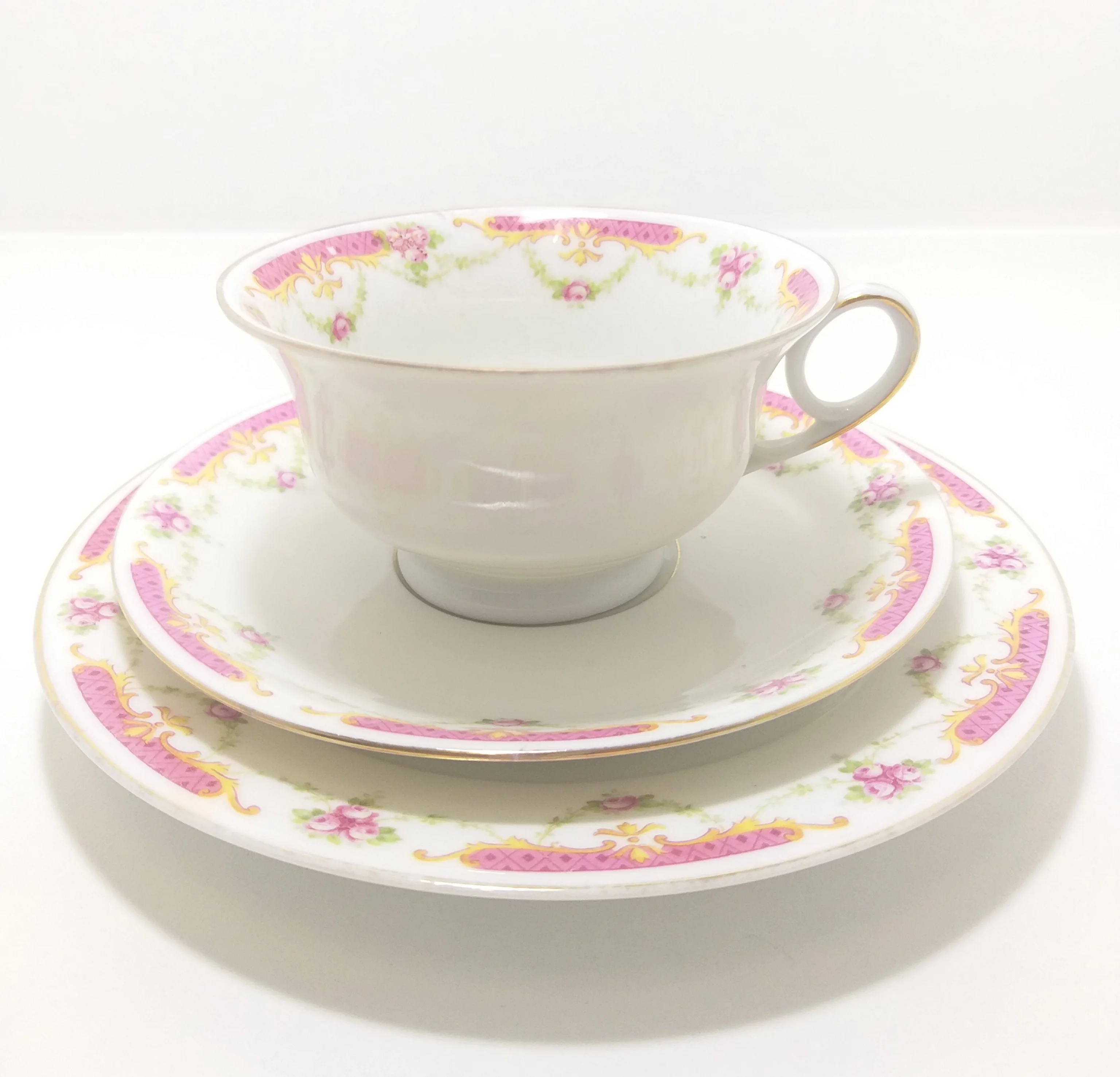 Rare Antique 1918+ MZ Altrohlau CM-R Czechoslovakian Fine Porcelain Tea Trio – Cup, Saucer & Tea Plate - Image 5