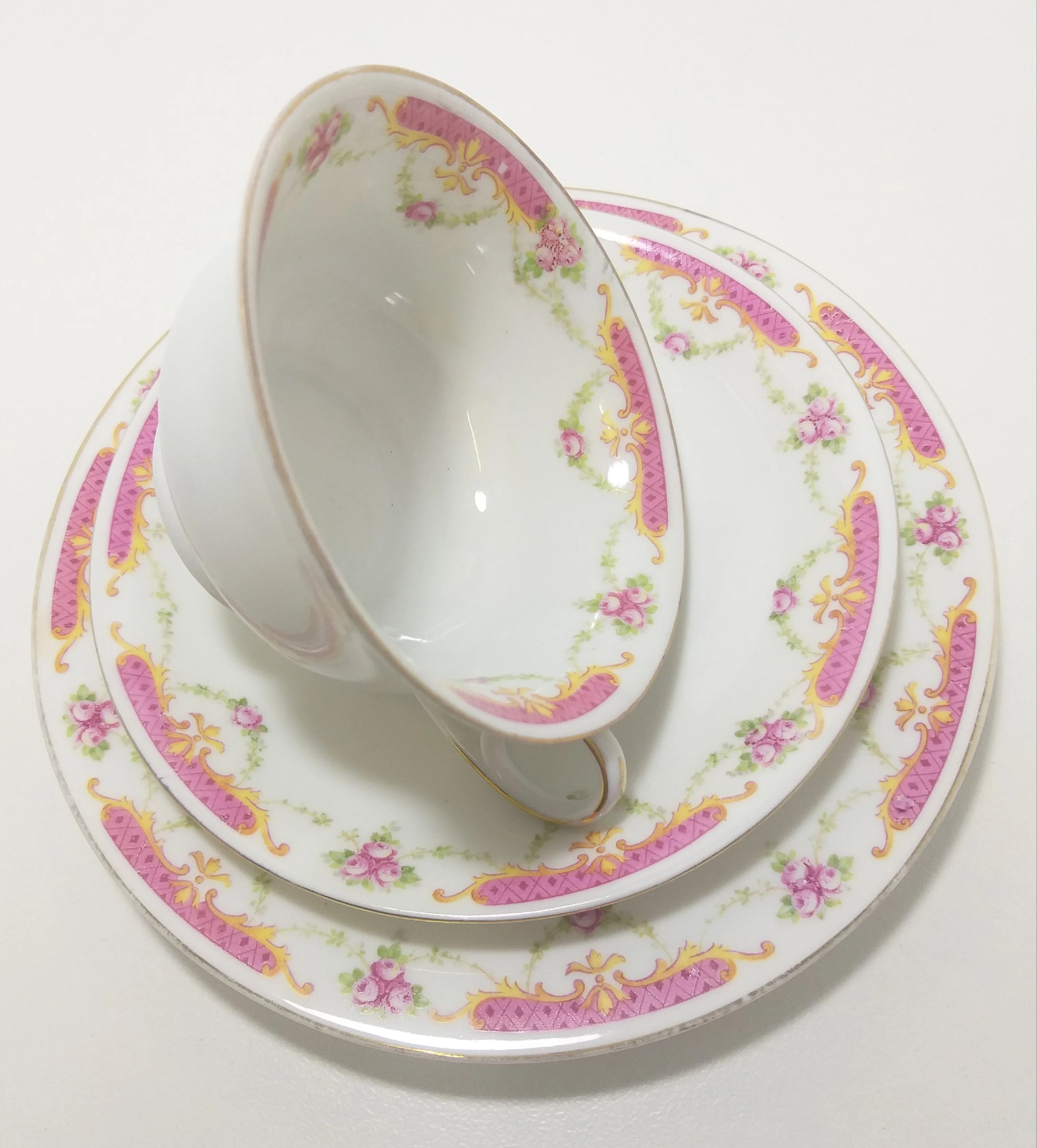 Rare Antique 1918+ MZ Altrohlau CM-R Czechoslovakian Fine Porcelain Tea Trio – Cup, Saucer & Tea Plate - Image 6