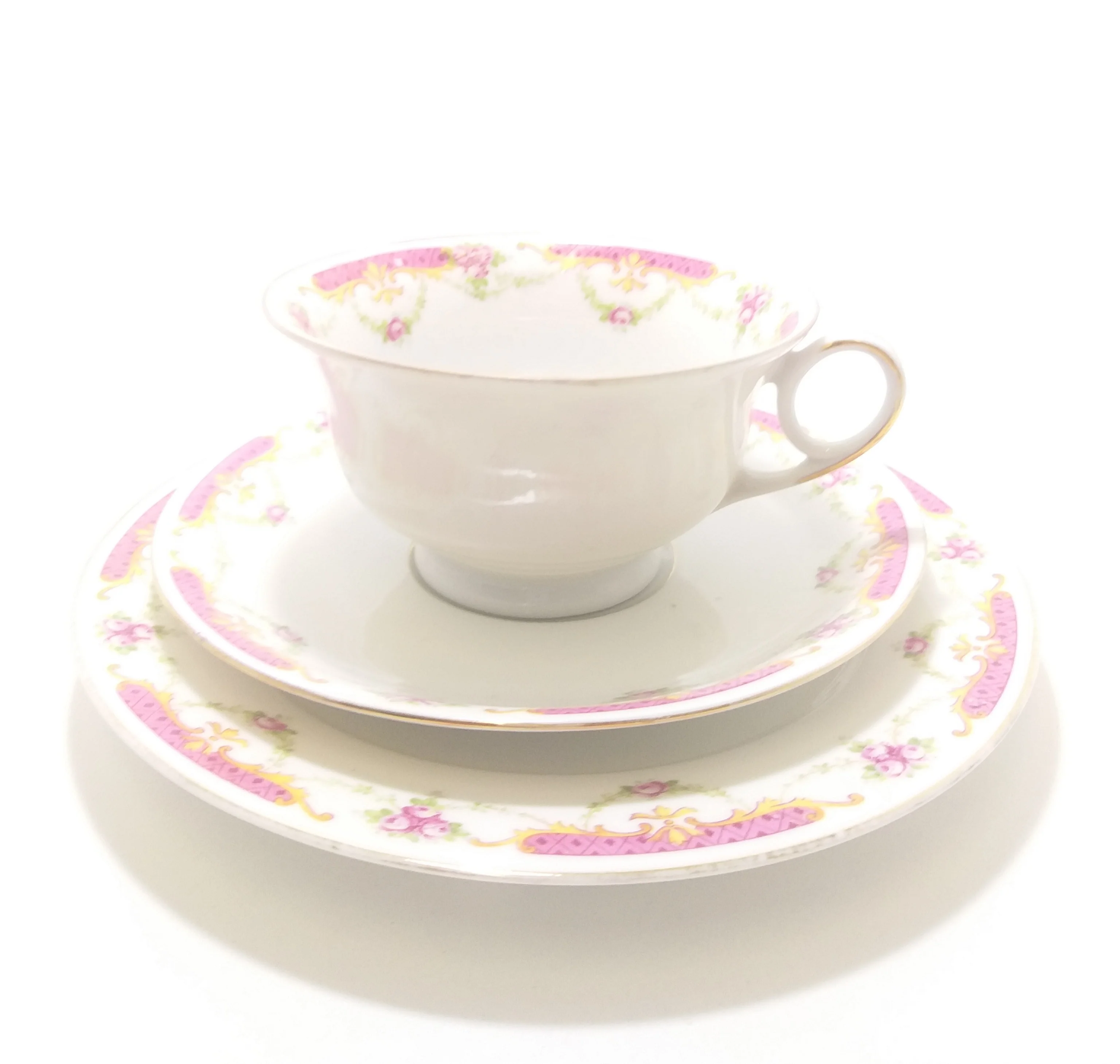 Rare Antique 1918+ MZ Altrohlau CM-R Czechoslovakian Fine Porcelain Tea Trio – Cup, Saucer & Tea Plate - Image 7