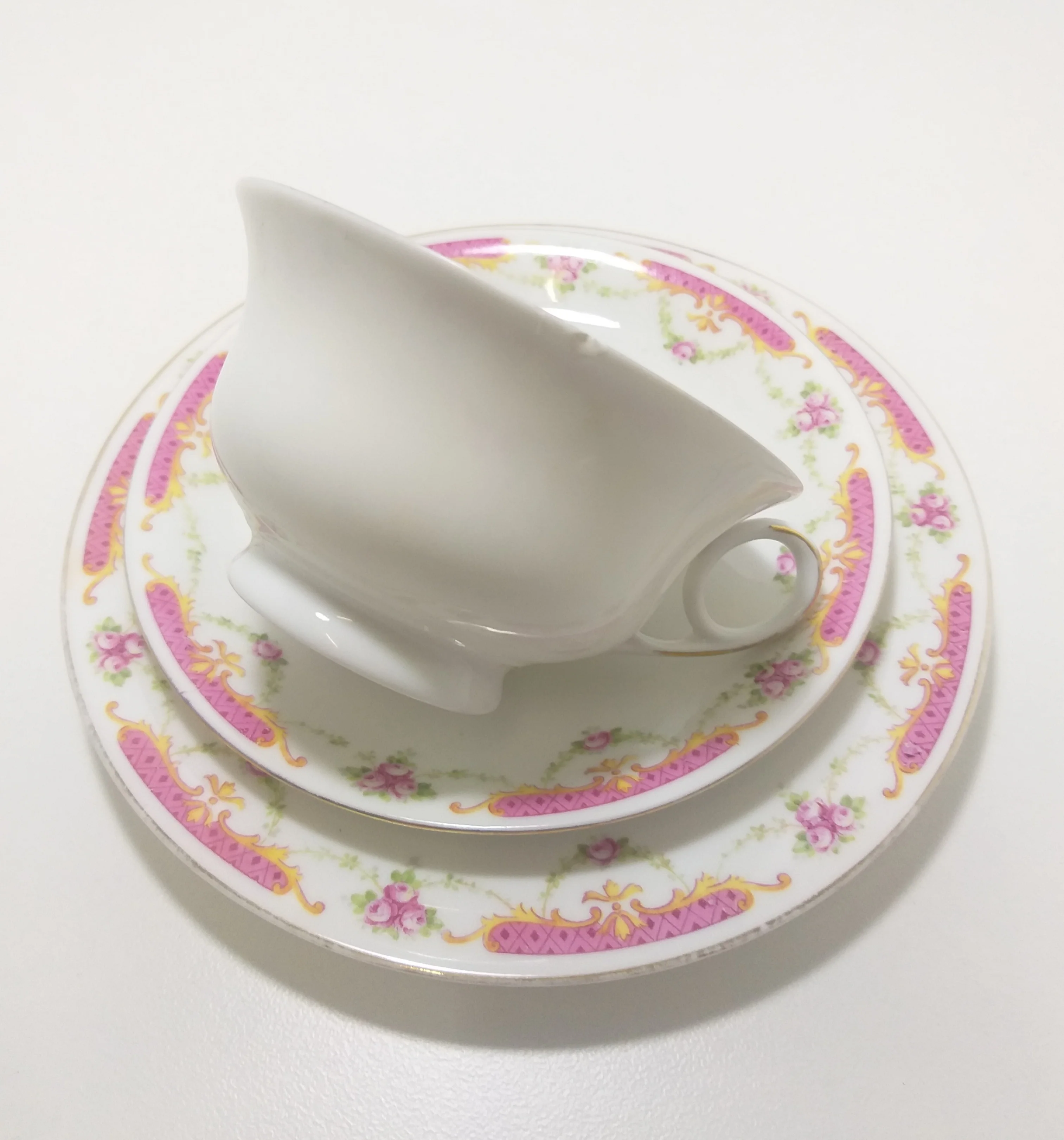 Rare Antique 1918+ MZ Altrohlau CM-R Czechoslovakian Fine Porcelain Tea Trio – Cup, Saucer & Tea Plate - Image 8