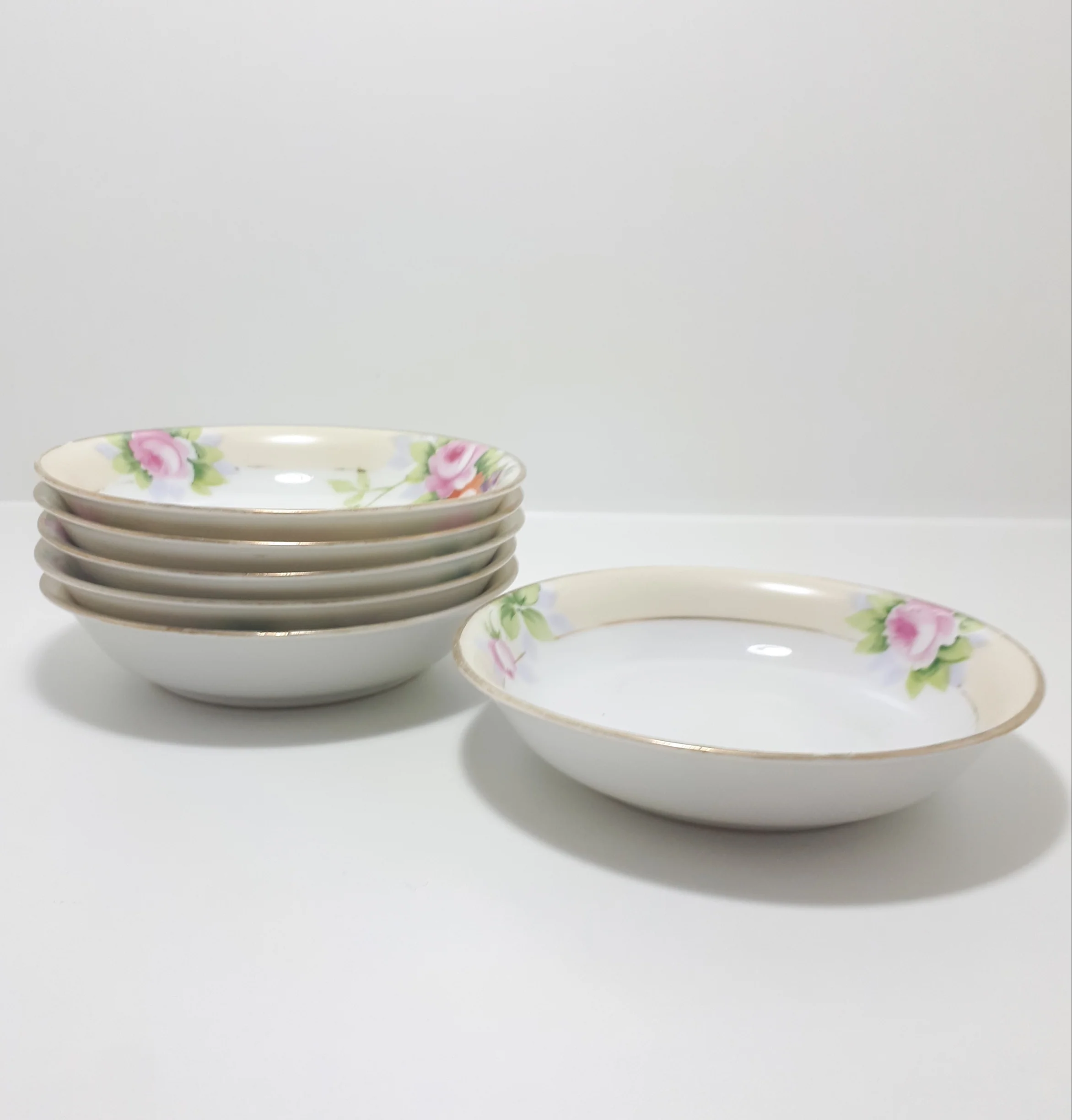 Rare Antique Set of 6 Noritake Dessert Bowls - Image 4