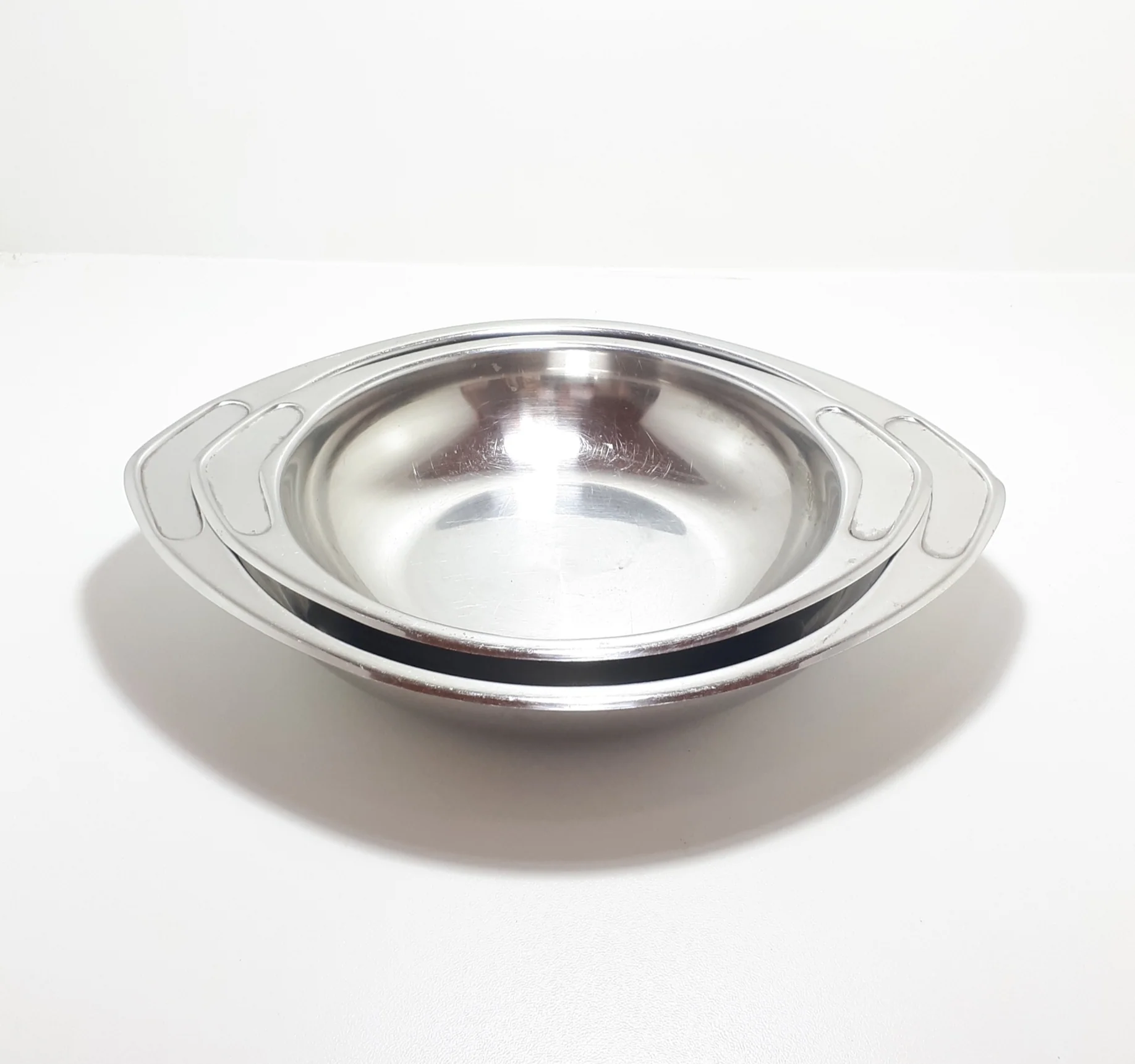 Set Of Two Graduating Vintage Stainless Steel Serving Bowls - Image 4