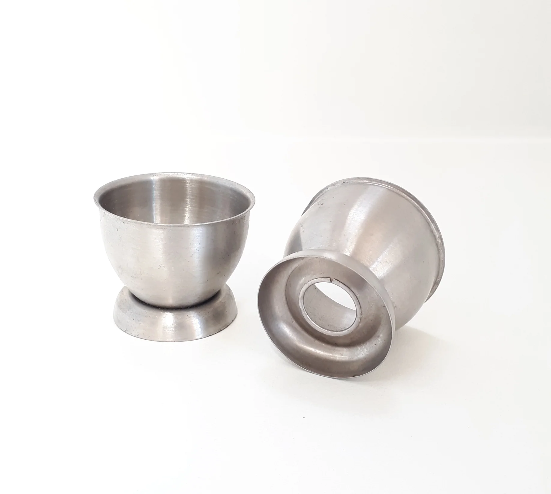 Set Of Two Identical Stainless Steel Egg Cups - Image 3