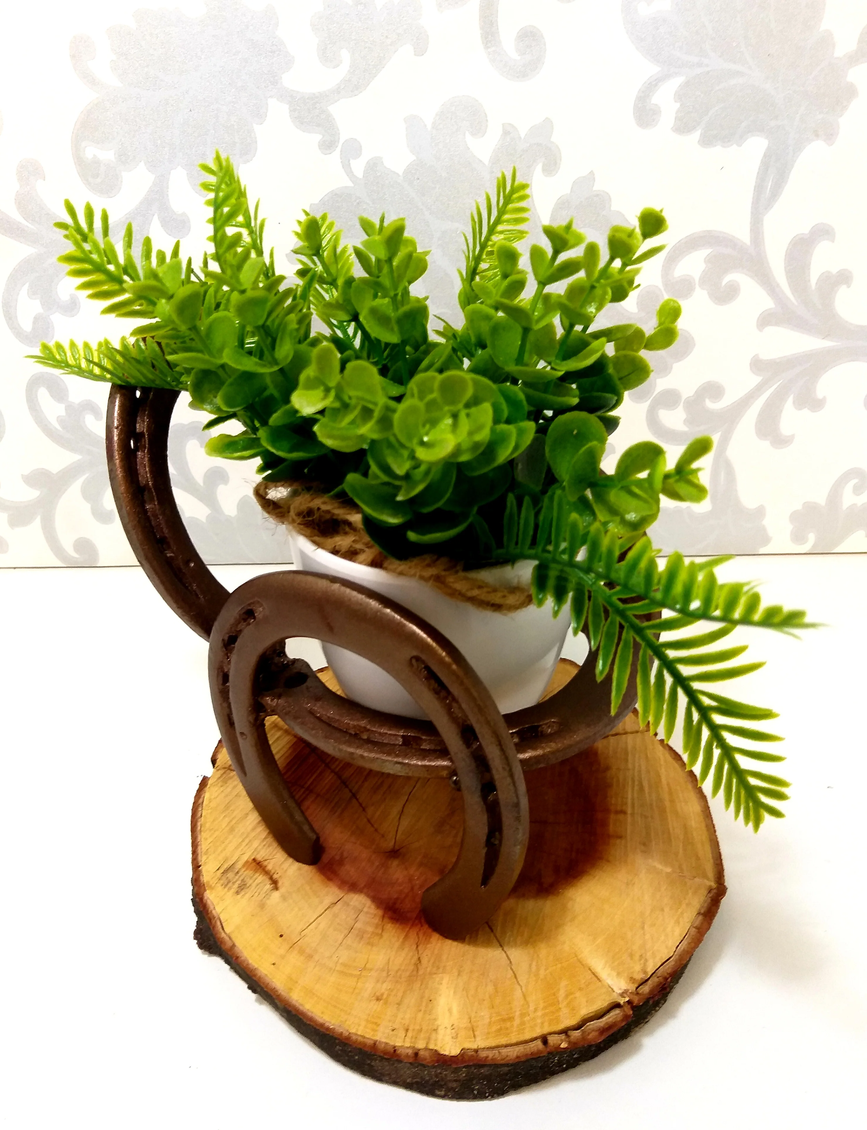 Small Pot Plant Stand In The Shape Of A Chair - Handmade - Image 4