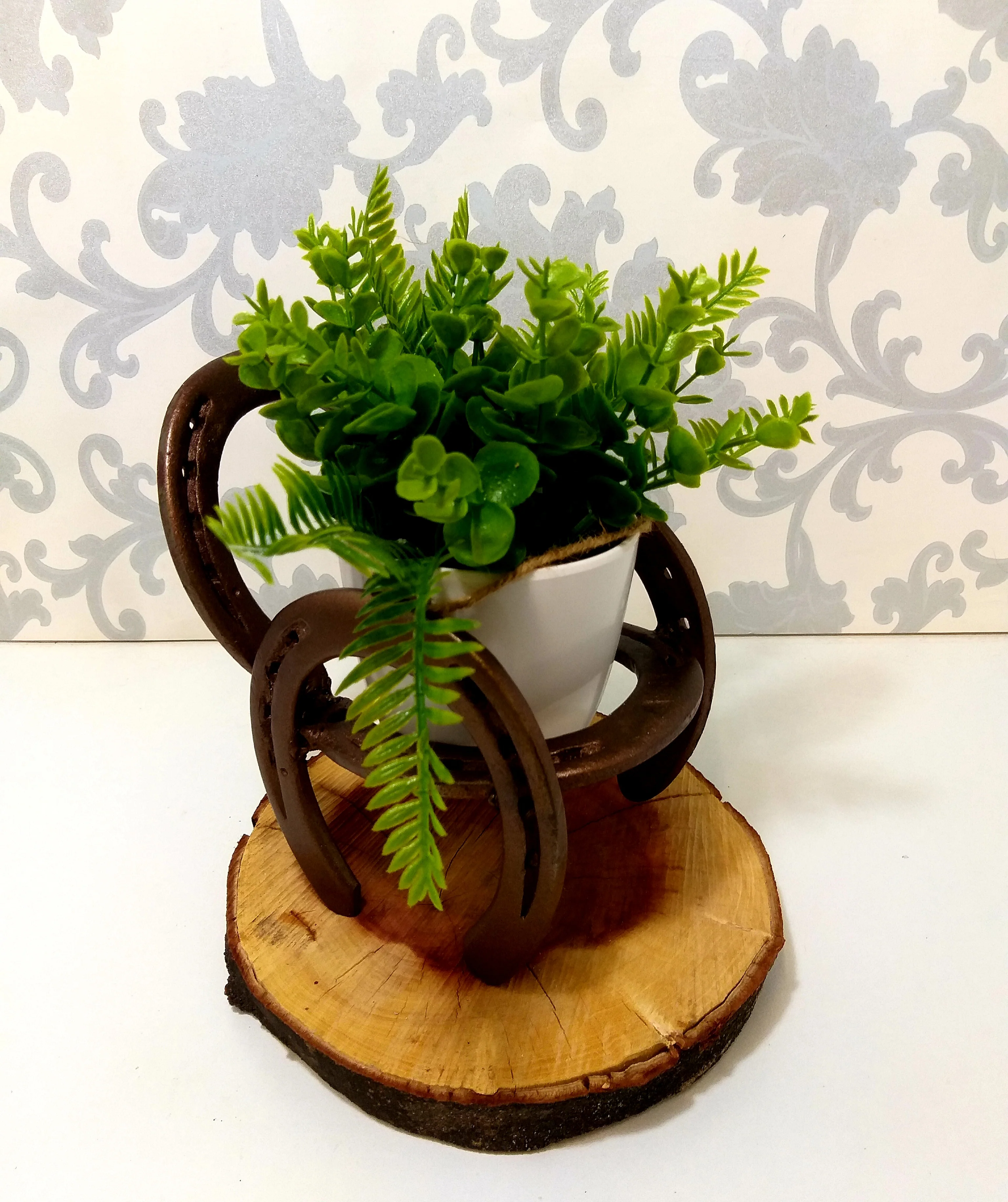 Small Pot Plant Stand In The Shape Of A Chair - Handmade - Image 7
