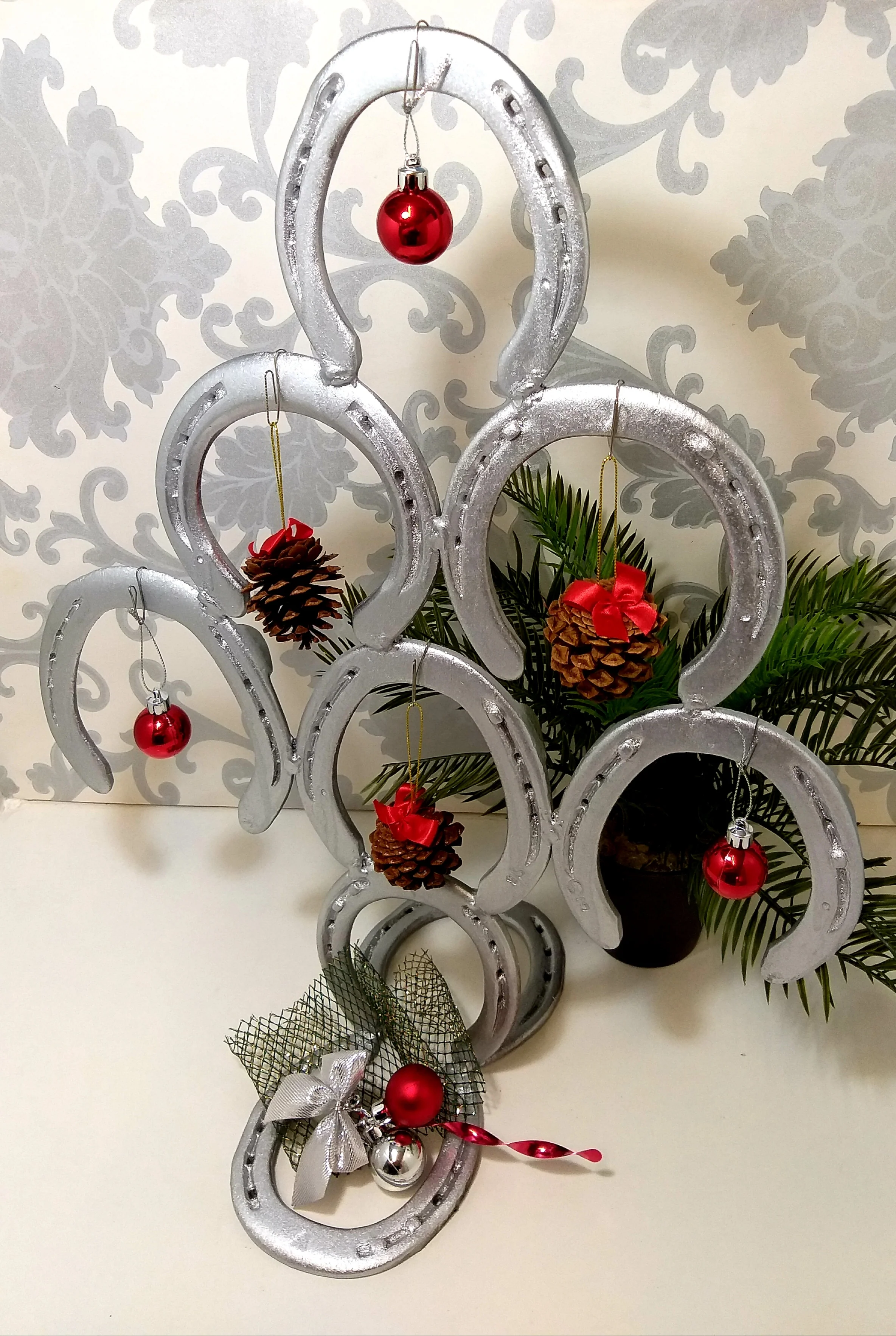 Small Re- And Up-Cycled Handmade Horseshoe Christmas Tree - Image 13