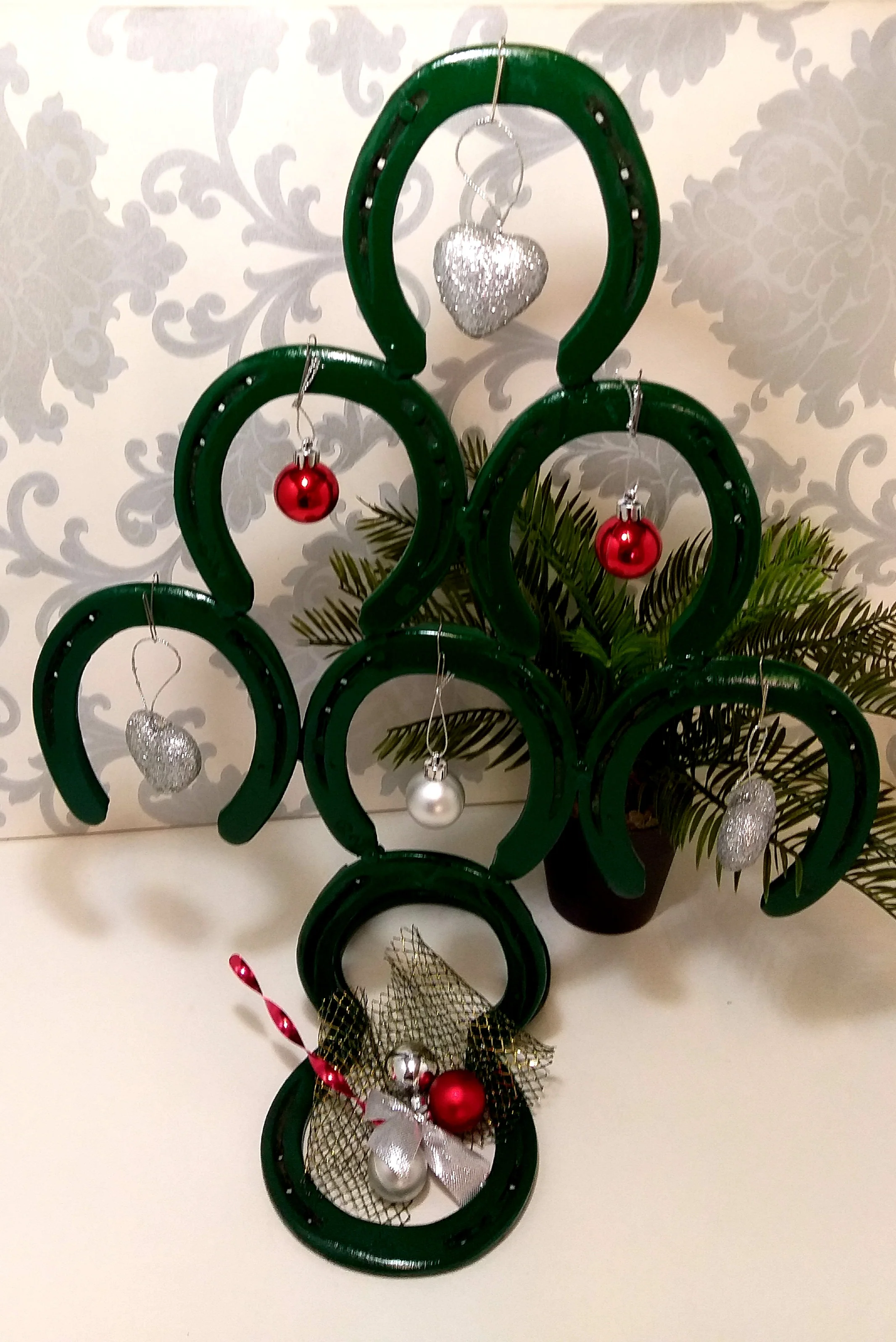 Small Re- And Up-Cycled Handmade Horseshoe Christmas Tree - Image 6