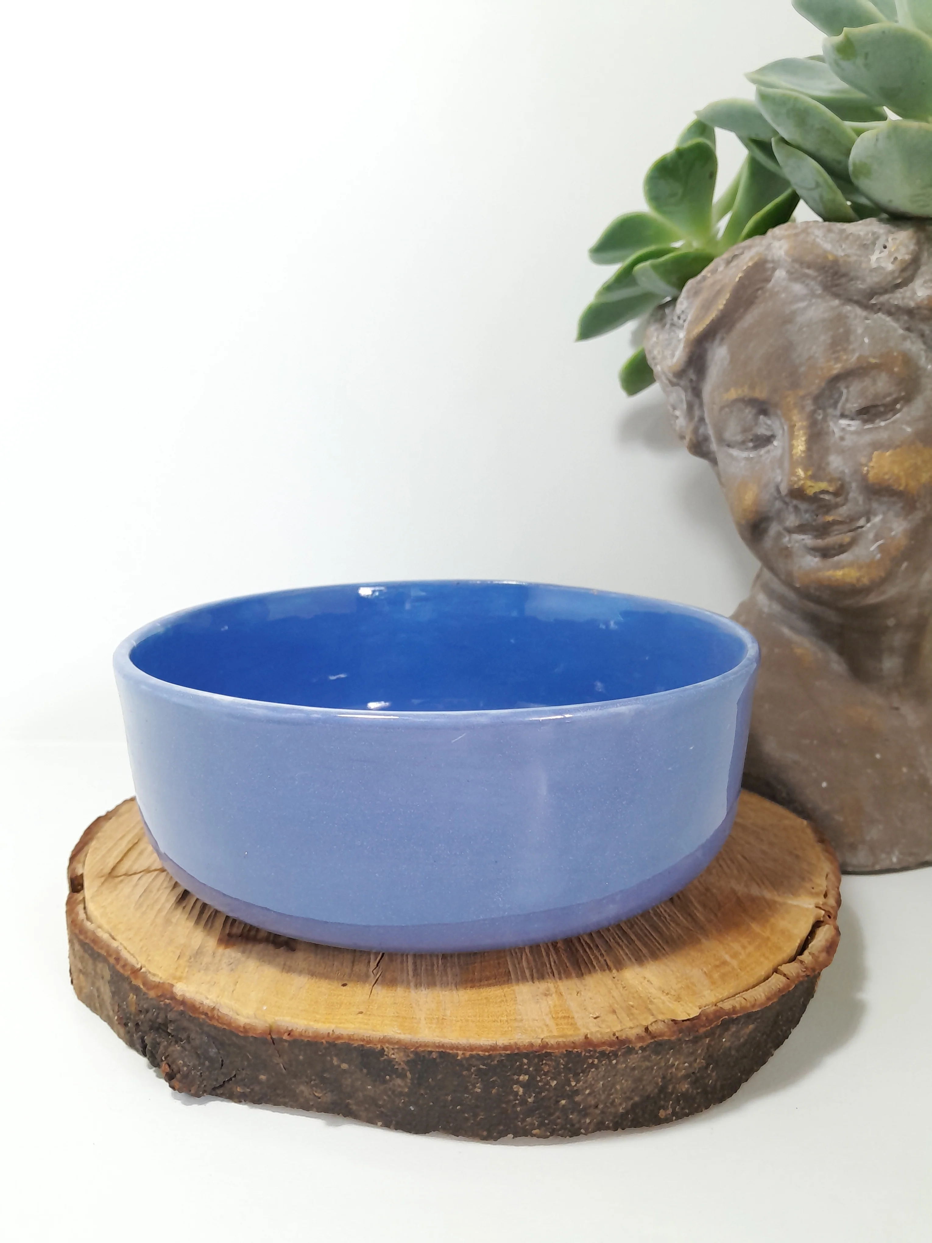 Versatile Handmade Ceramic Bowl – Blue “Positive Thoughts” - Image 4