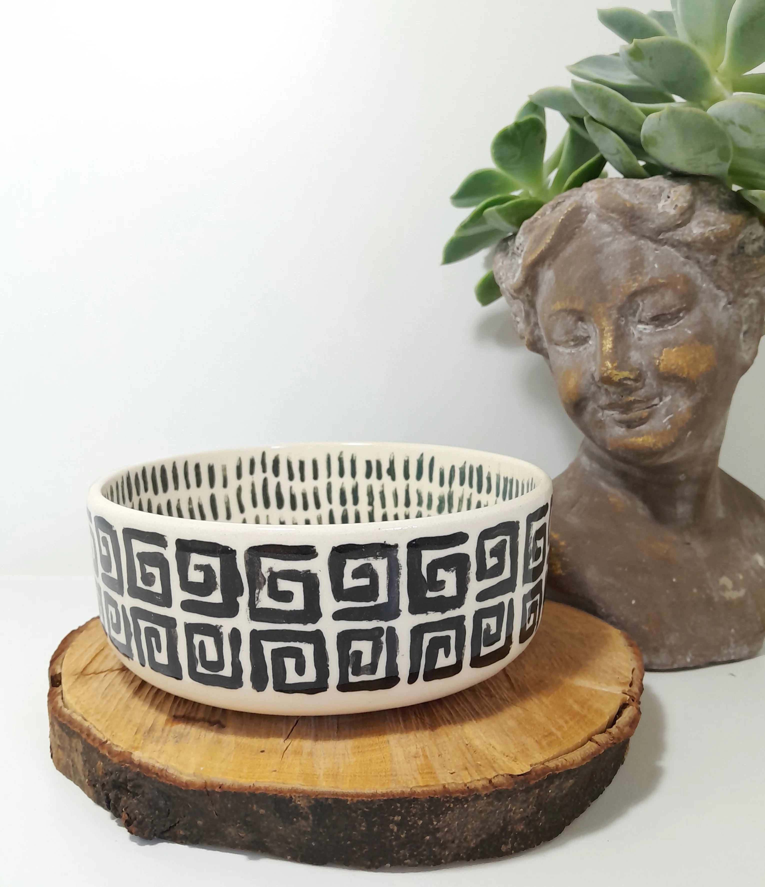 Versatile Handmade Ceramic Bowl – Cream & Black - Image 3