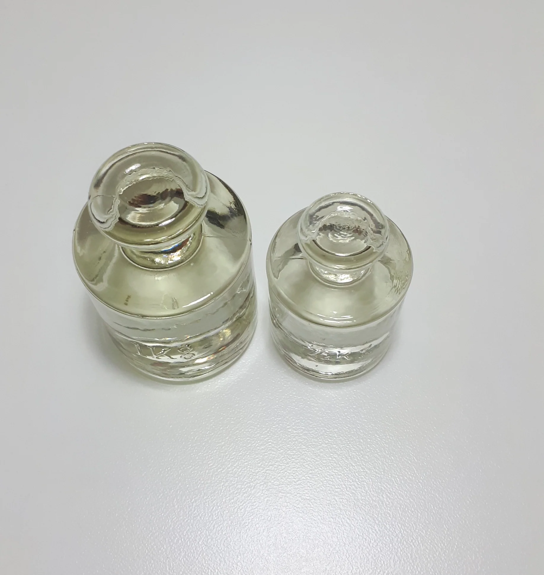 Vintage Set Of Two Graduating Glass Paperweights (Scale Design) - Image 3