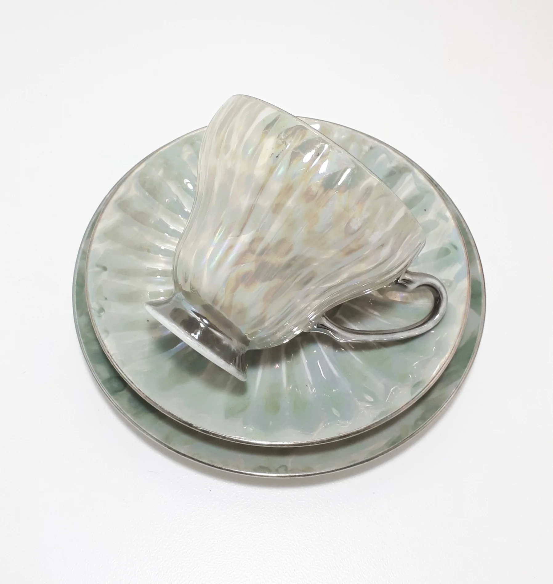 Vintage Unmarked Lustre Tea Trio – Cup, Saucer & Tea Plate - Image 7