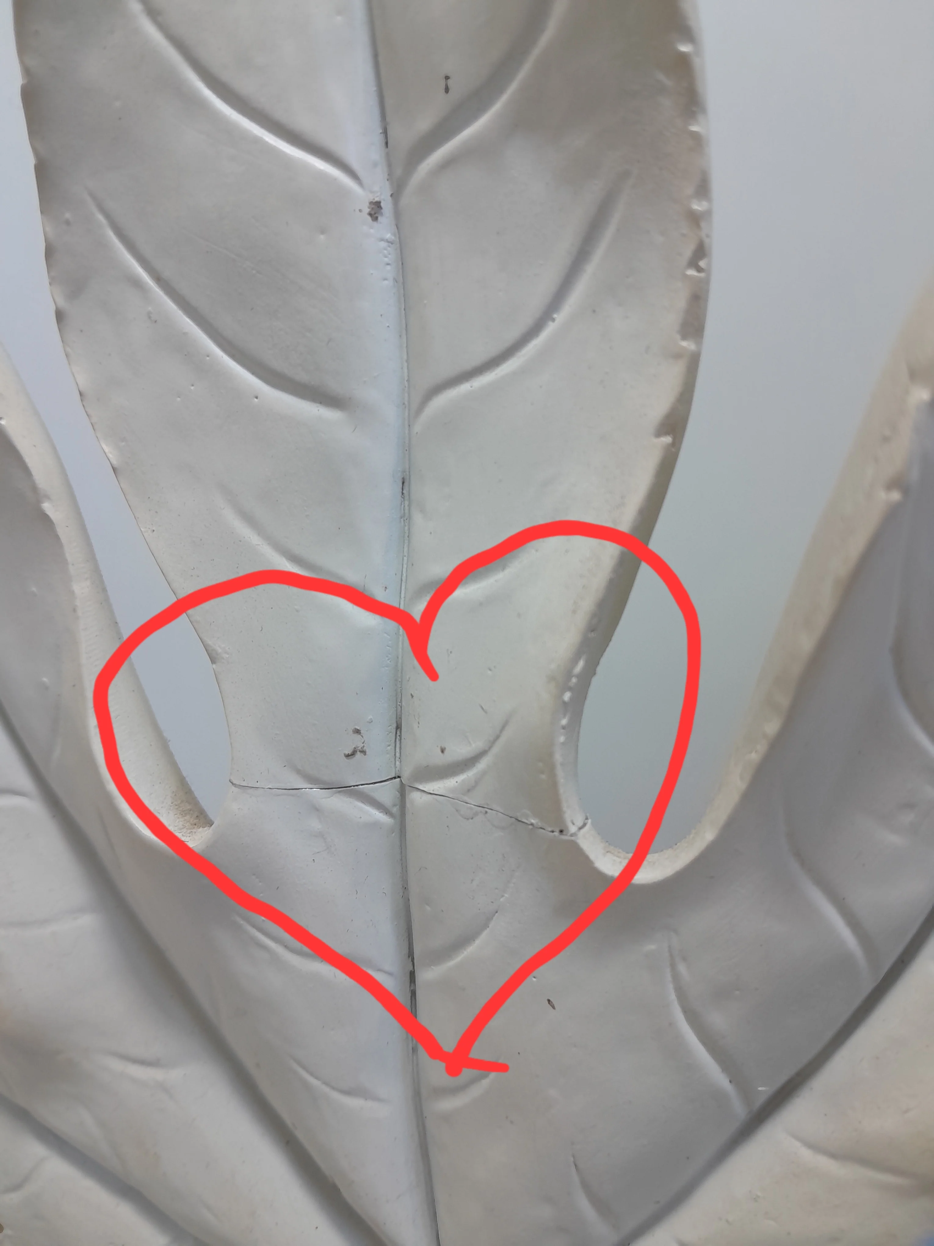 White Resin Carved Leaf Sculpture on a Stand - Home Decor - Image 5